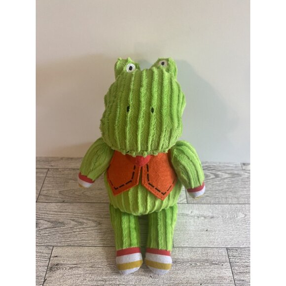 Monkeez & Friends Green Corduroy Alligator Crocodile Stuffed Plush Bean Bag Toy - Picture 1 of 6